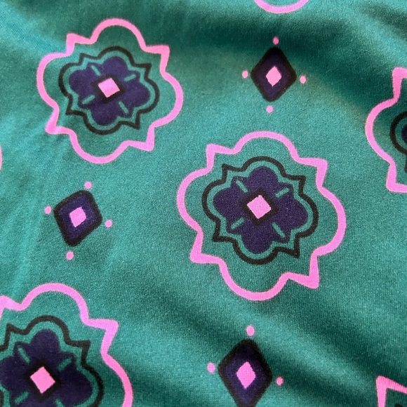 NWT Teal Floral-Print Pajama Set with Pink Piping Size XL - Picture 4 of 7